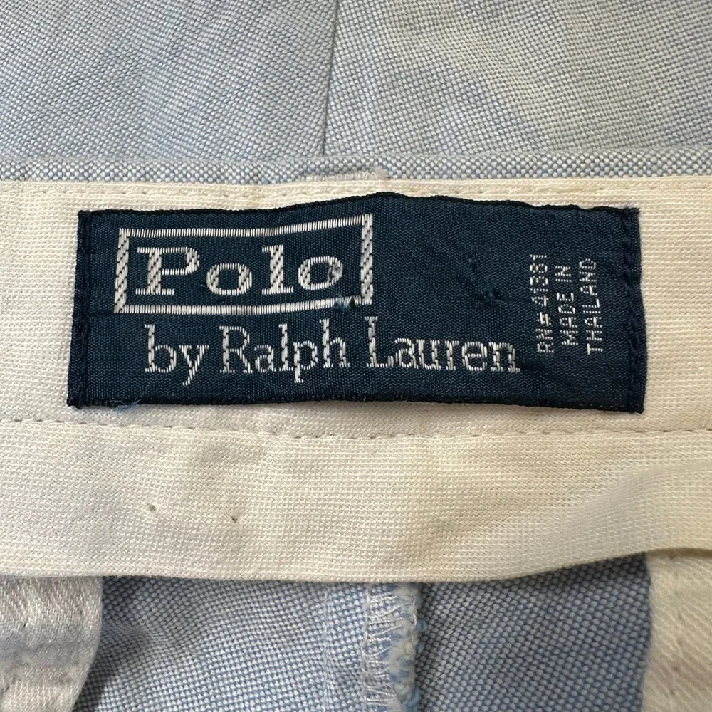 Polo Ralph Lauren Mens Oxford Cloth Trousers Light Blue Straight Leg Pants 35x29